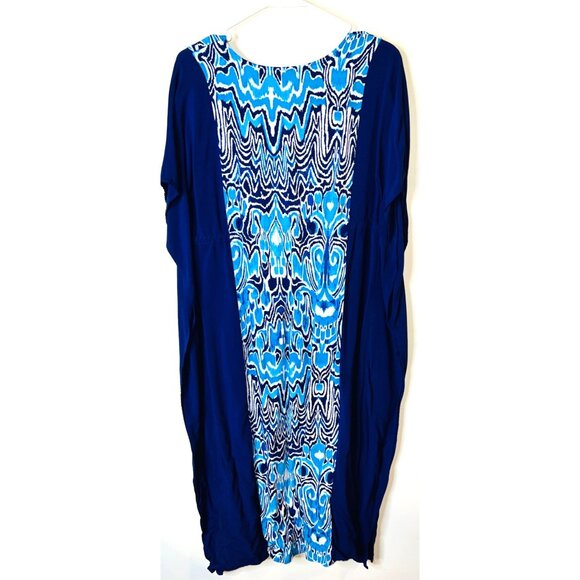 C. Wonder Womens Blue & White Abstract Print Maxi Dress XXSP - Picture 2 of 4